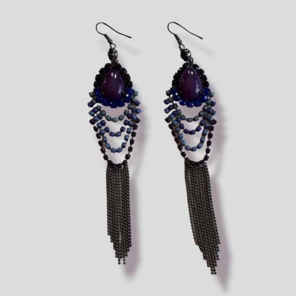 Costume Jewelry - Crystal blue earrings